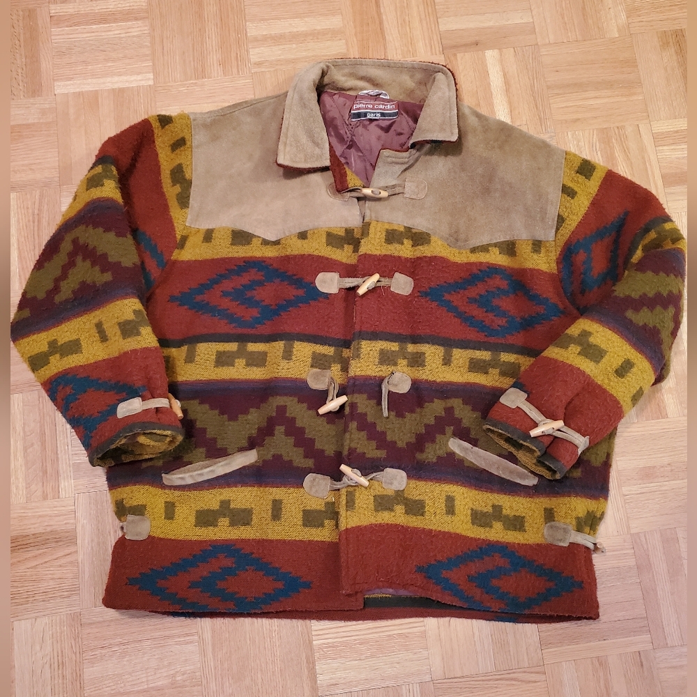 Pierre Cardin Paris Aztec Southwest Vintage Jacket XL 46 Men's Made in Korea